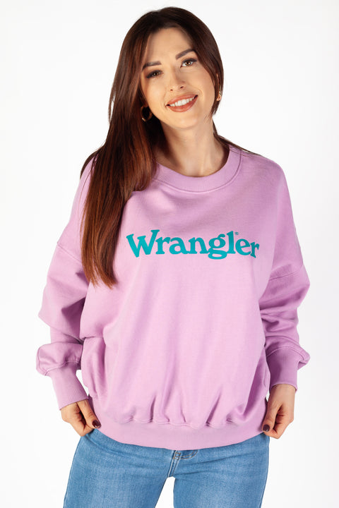 Wrangler Women's Purple Crew Neck Logo Sweatshirt | Wrangler In Lebanon