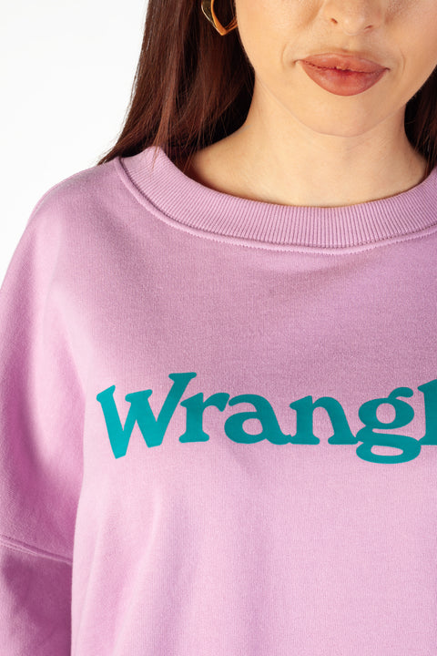 Wrangler Women's Purple Crew Neck Logo Sweatshirt | Wrangler In Lebanon