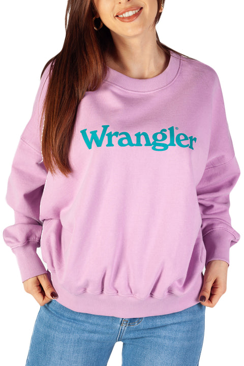 Wrangler Women's Purple Crew Neck Logo Sweatshirt | Wrangler In Lebanon