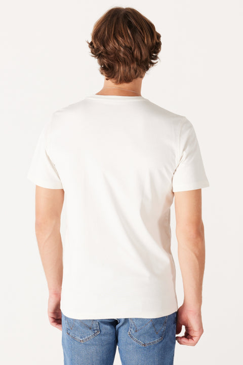 Wrangler Men's Regular Fit Regular Cut Cotton Crew Neck White T-Shirt | Wrangler In Lebanon