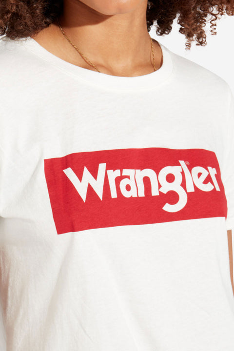 Wrangler Women's White & Red Logo Printed T-Shirt | Wrangler In Lebanon