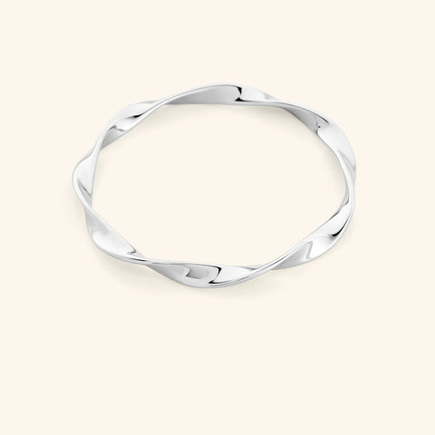 Nominal Women's White Gold 14K Plated Ripple Bangle | Nominal In Lebanon