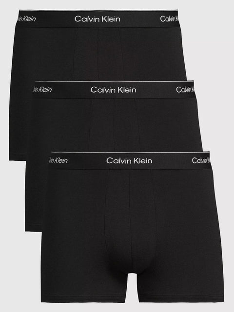Calvin Klein Men's Black Cotton Stretch 3 Pack Contour Trunks | Calvin Klein In Lebanon