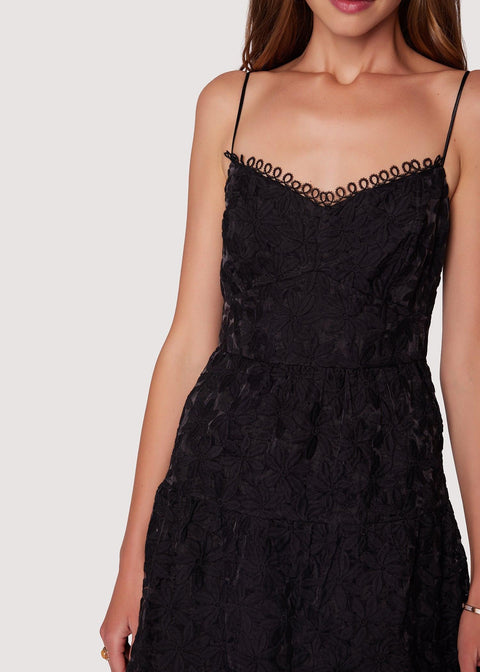 Lost + Wander Women's Black Madonna Blossom Organza Tier Midi Dress | Lost + Wander In Lebanon
