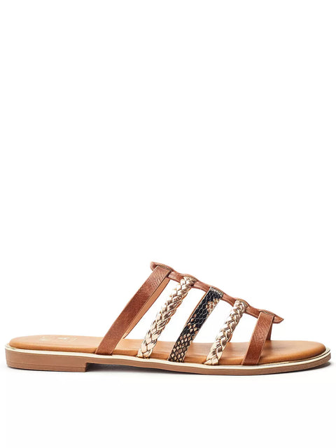 V By Very Women's Tan Junie Multi Strap Sandals | V By Very in Lebanon