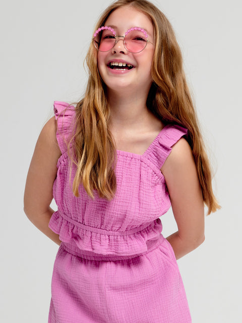 Sinsay Girl's Pink Crop Top | Sinsay In Lebanon