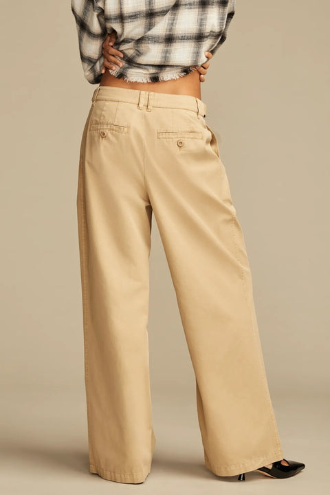 Lucky Brand Women's Beige Wide-Leg Pleated-Waist Pants|Lucky Brand In Lebanon