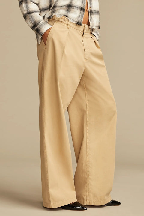 Lucky Brand Women's Beige Wide-Leg Pleated-Waist Pants|Lucky Brand In Lebanon