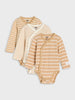 Sinsay Baby Boy's 3-Pack Bodysuit Beige & White AYA