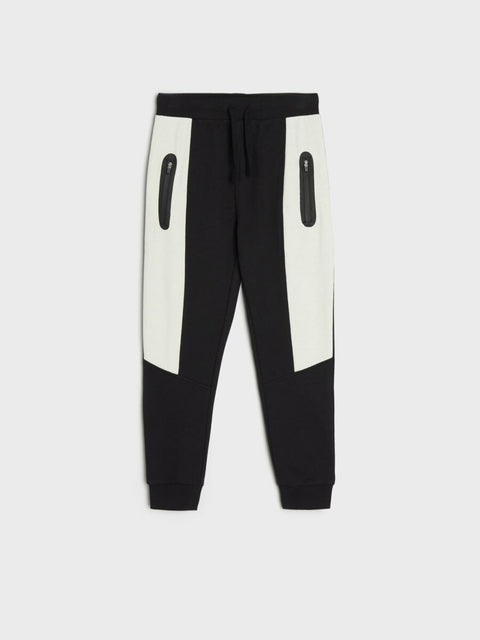 Sinsay Boy's Black & Off-White Jogger Sweatpants | Sinsay In Lebanon