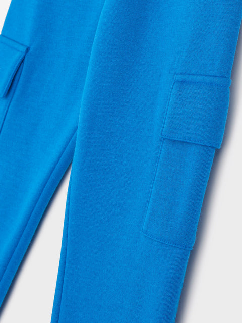 Blue pants with pockets on a white background
