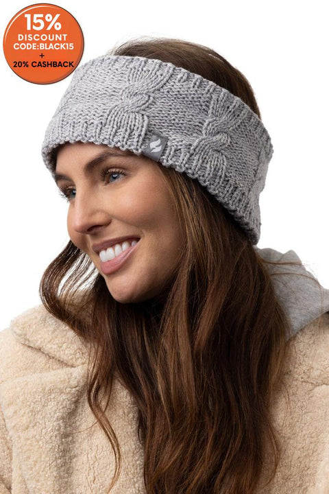 Heat Holders Women's Gray Alta Cable Knit Headband | Heat Holders In Lebanon