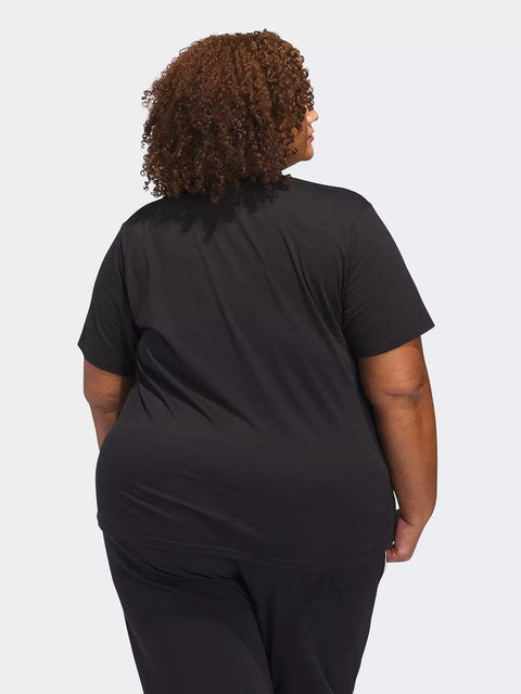 Adidas Women's Black Short Sleeve Plus Size Logo T-Shirt | Adidas In Lebanon