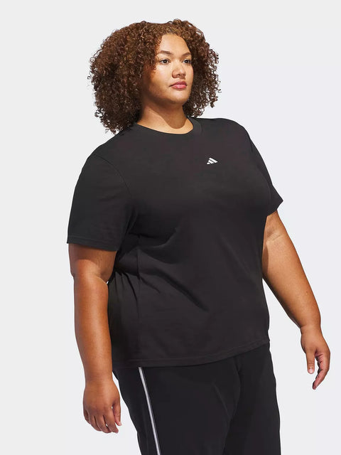 Adidas Women's Black Short Sleeve Plus Size Logo T-Shirt | Adidas In Lebanon