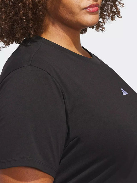 Adidas Women's Black Short Sleeve Plus Size Logo T-Shirt | Adidas In Lebanon