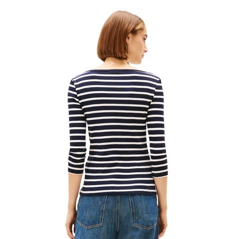 Tommy Hilfiger Women's Navy & White Striped 3/4 Sleeves Blouse | Tommy Hilfiger In Lebanon