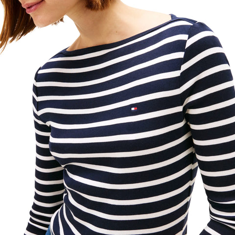 Tommy Hilfiger Women's Navy & White Striped 3/4 Sleeves Blouse | Tommy Hilfiger In Lebanon
