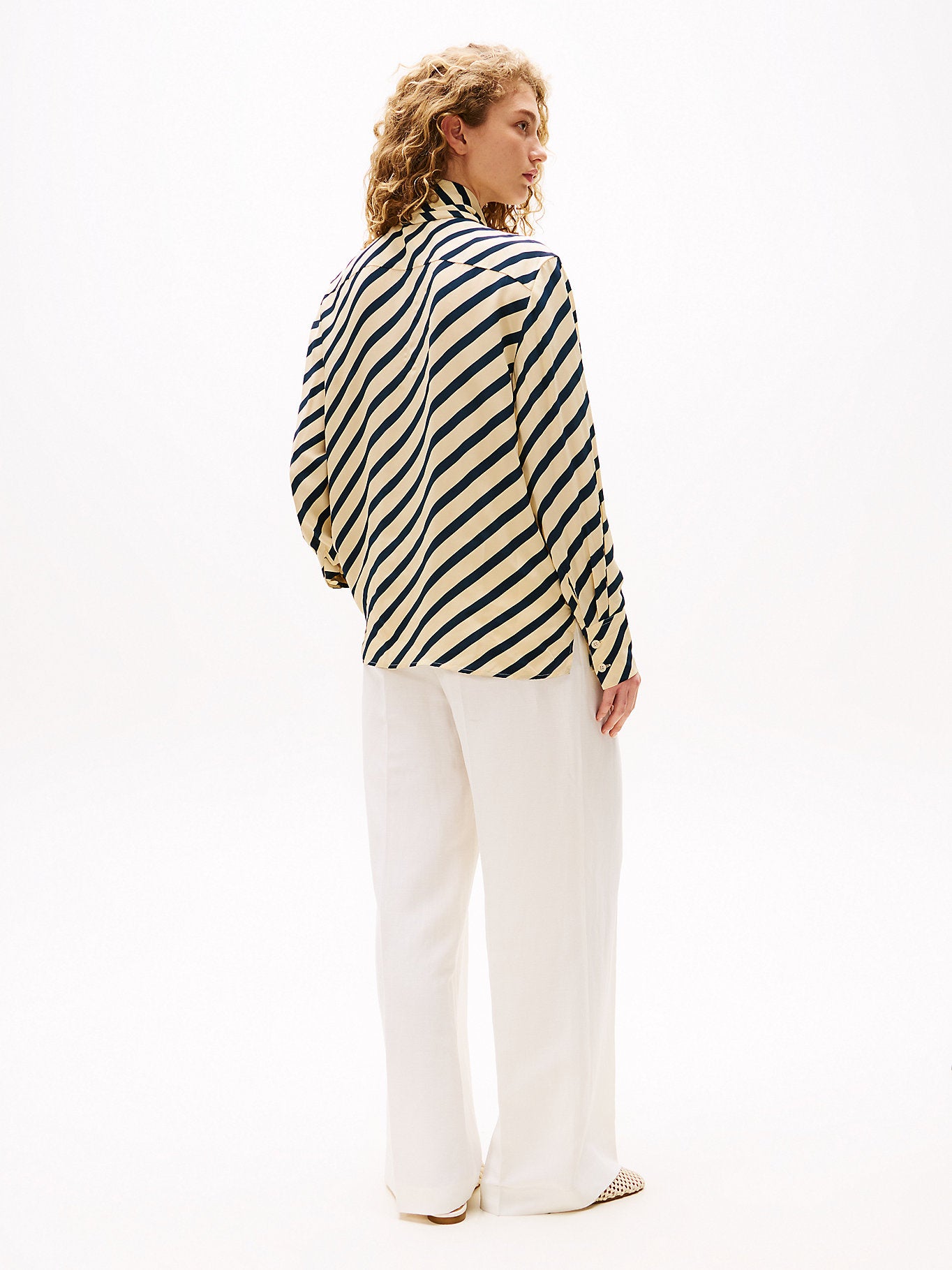 Tommy Hilfiger Women's Beige & Navy Striped The Sofia Capsule Fluid Breton Shirt | Tommy Hilfiger In Lebanon