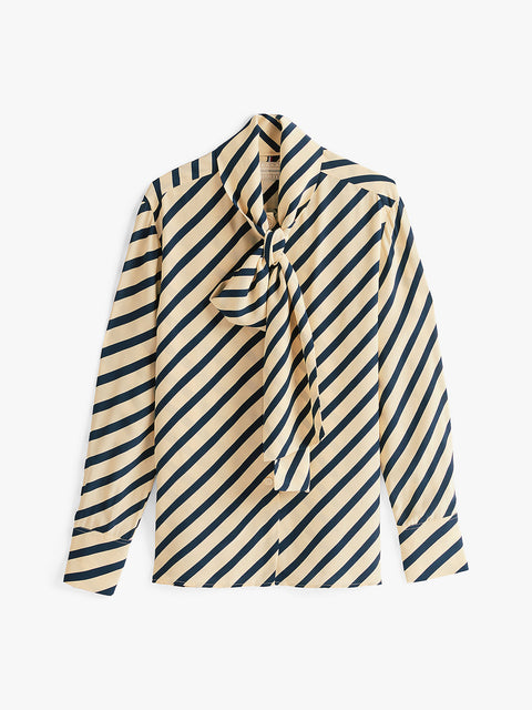 Tommy Hilfiger Women's Beige & Navy Striped The Sofia Capsule Fluid Breton Shirt | Tommy Hilfiger In Lebanon