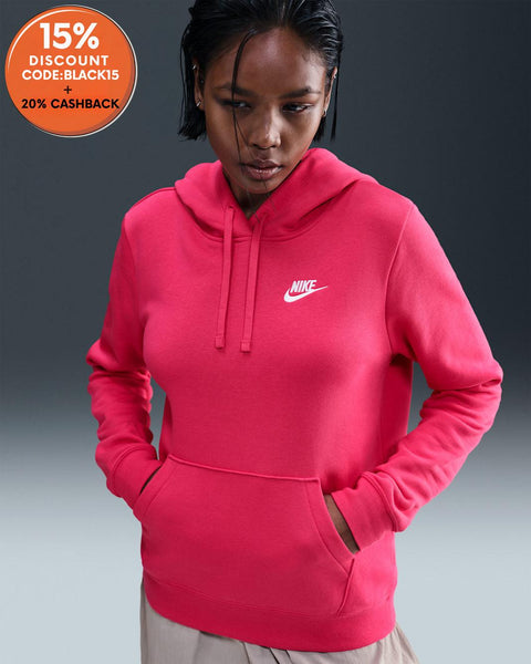 Nike Women's Bright Pink Fit Sportswear Club Fleece Hoodie | Nike In Lebanon