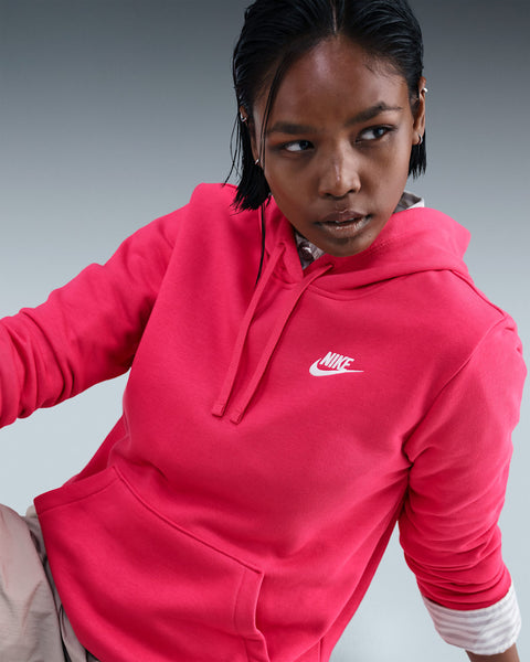 Nike Women's Bright Pink Fit Sportswear Club Fleece Hoodie | Nike In Lebanon