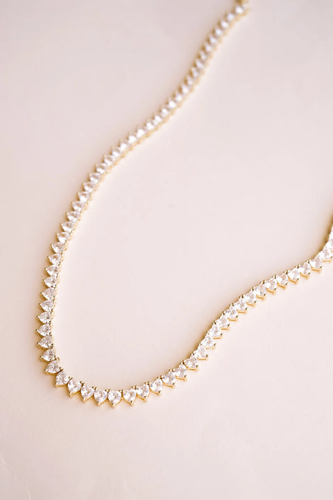SD Women's Classic Gold Diamond Tennis Necklace | SD In Lebanon
