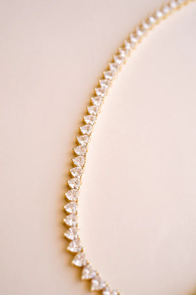 SD Women's Classic Gold Diamond Tennis Necklace | SD In Lebanon