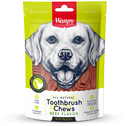 Wanpy Dog All Natural Toothbrush Chews Beef Flavor 100g | Wanpy In Lebanon