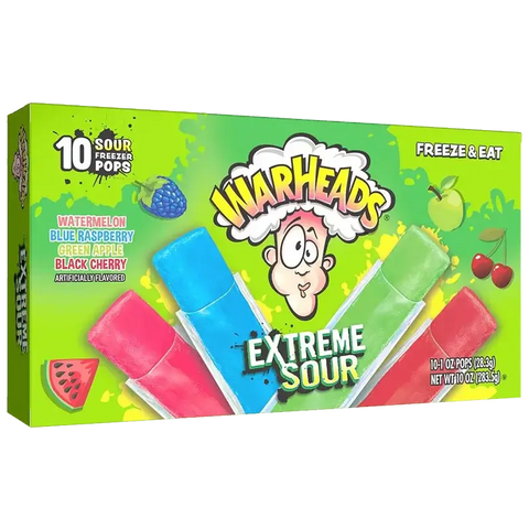 Warheads Extreme Sour Freezer Pops - 10pcs
