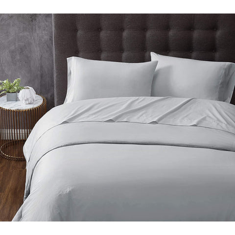 WellBeing Light Grey Queen Luxurious Blend 300-Thread Count 6 Pcs Bed Sheet Set | WellBeing In Lebanon