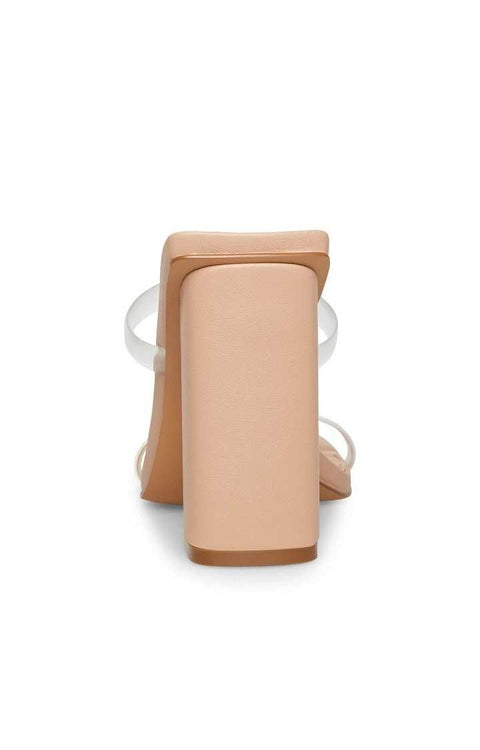 Steve Madden Women's Beige & Clear Synthetic Blake Heeled Sandal |Steve Madden In Lebanon