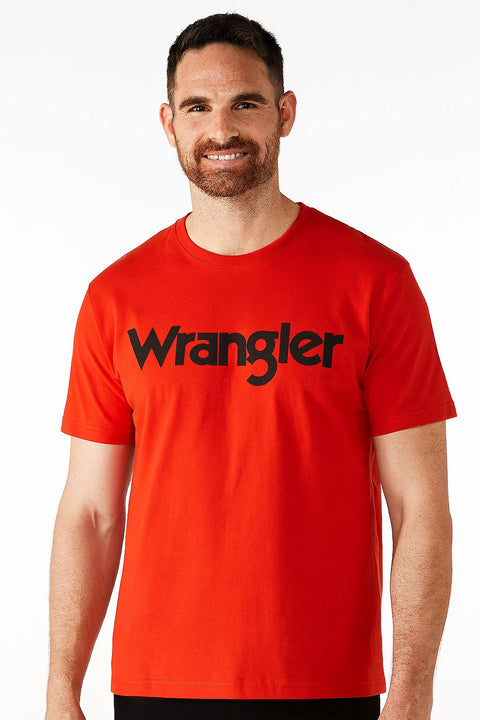 Wrangler Men's Orange Logo Tee T-Shirt | Wrangler In Lebanon