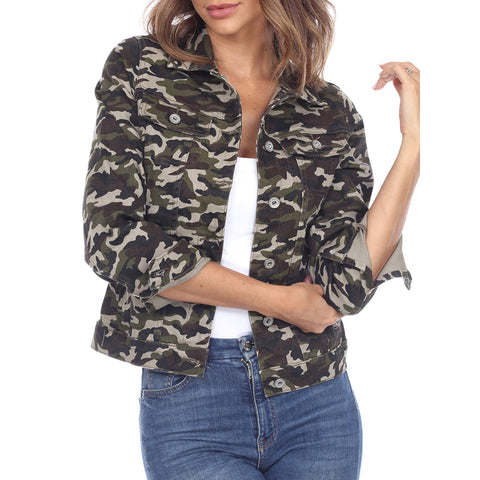 White Mark Women's Camo Denim Jacket| White Mark In Lebanon