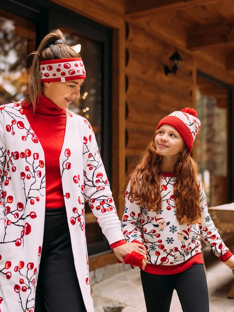 Dedoles Girl's White/Red Winter Sweater | Dedoles In Lebanon