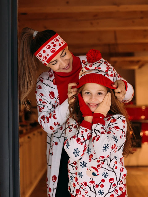 Dedoles Girl's White/Red Winter Sweater | Dedoles In Lebanon