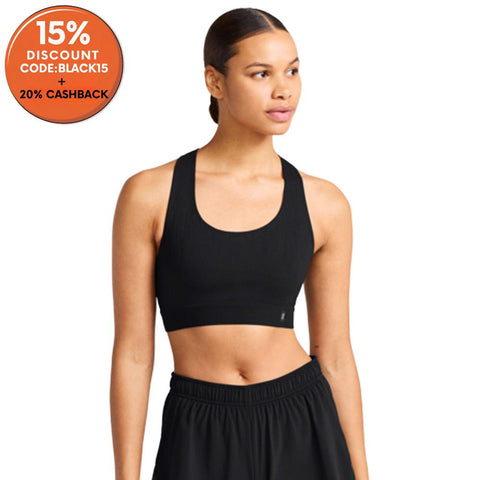 On Running Women's Black Ribbed Pace Bra | On Running In Lebanon