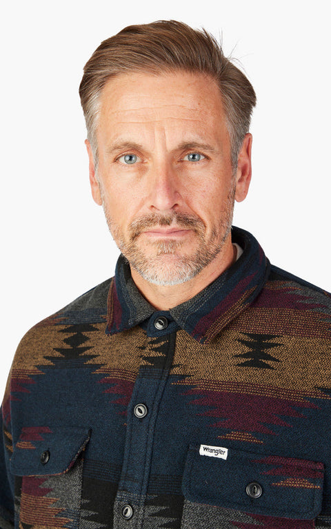 Wrangler Men's Multicolor Leather Overshirt | Wrangler In Lebanon