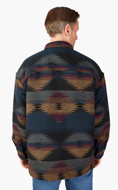 Wrangler Men's Multicolor Leather Overshirt | Wrangler In Lebanon