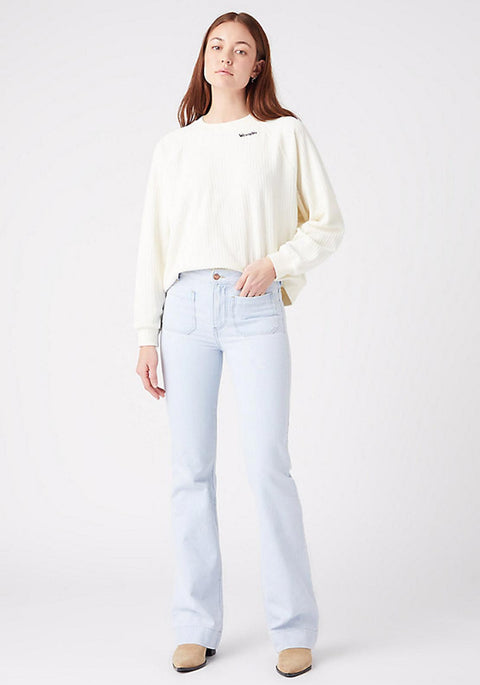 Wrangler Women's Light Blue Trick Of The Ice Flare 623 High Waist Jeans | Wrangler In Lebanon