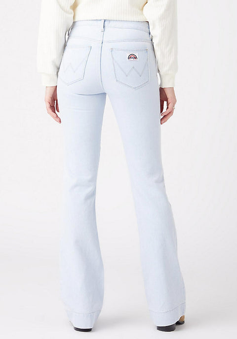 Wrangler Women's Light Blue Trick Of The Ice Flare 623 High Waist Jeans | Wrangler In Lebanon