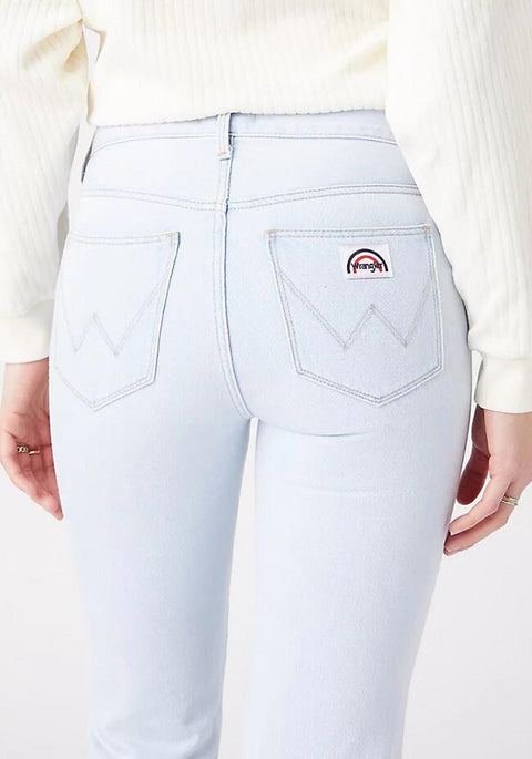 Wrangler Women's Light Blue Trick Of The Ice Flare 623 High Waist Jeans | Wrangler In Lebanon