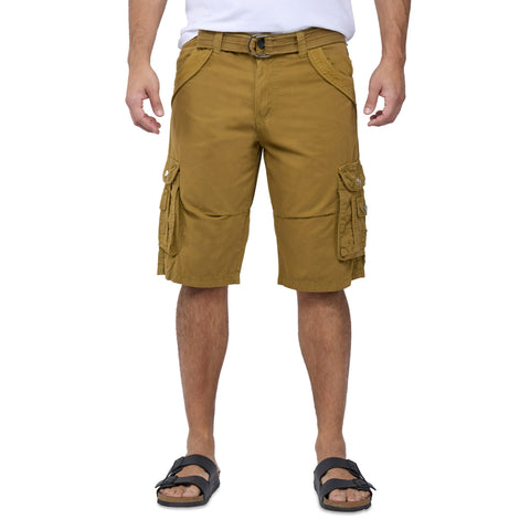X RAY JEANS Men's British Khaki Belted 12.5" Inseam Knee Length Cargo Shorts | X RAY JEANS in Lebanon