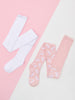 Sinsay Girl's White & Pink Long 2 Packs Tights |Sinsay In Lebanon
