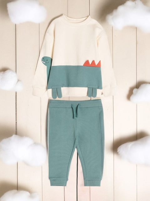 Sinsay Baby Boy's Off White & Pale Green Jersey Set | Sinsay In Lebanon