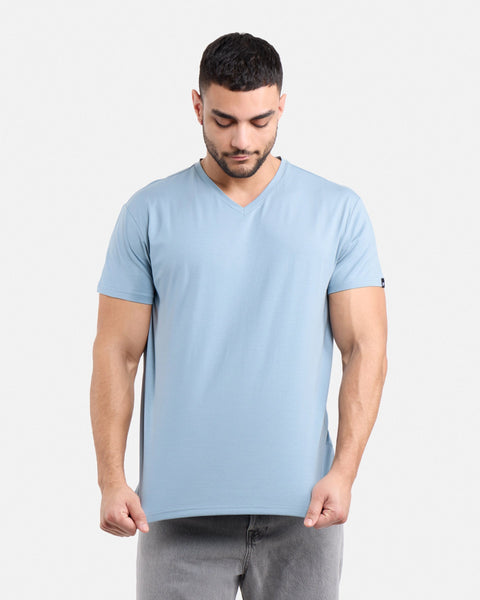Xray Men's Light Blue Classic Fit V Neck T-Shirt |Xray In Lebanon