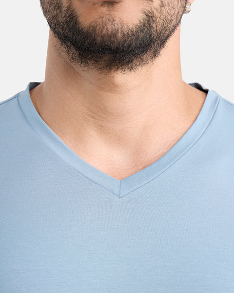 Xray Men's Light Blue Classic Fit V Neck T-Shirt |Xray In Lebanon