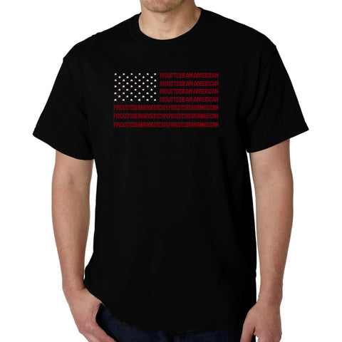 Tultex Men's Black Proud To Be An American Printed T-Shirt | Tultex In Lebanon