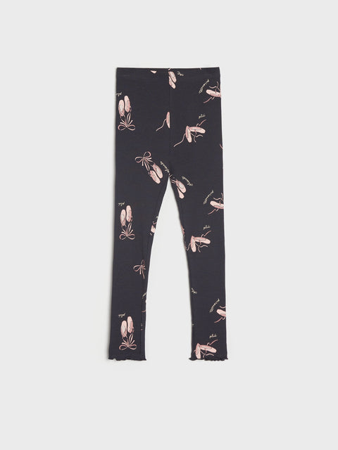Sinsay Girl's Dark Grey Leggings With Floral Print | Sinsay In Lebanon
