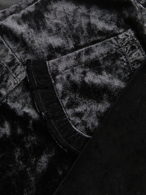 Reserved Girl's Black Velvet Blouse With Pocket | Reserved In Lebanon