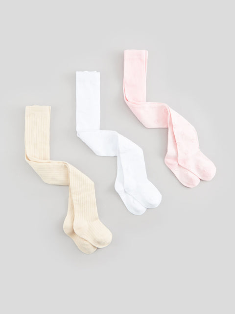 Sinsay Baby Girl's Pink/White/Beige  3 pack Tights | Sinsay in Lebanon
